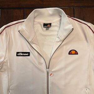 Ellesse Women’s Canace Track Top Crisp White Tennis Jacket Size 6 Medium